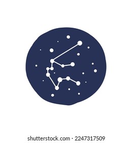 aquarius constellation doodle icon, vector illustration