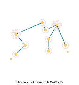 Aquarius Constellation  hand drawn naive art