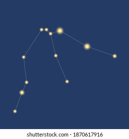 Aquarius constellation isolated. Vector stock illustration. Zodiac sign Aquarius as stars in the sky. The concept of astrology, fortune telling, occultism. Aquarius constellation illustration