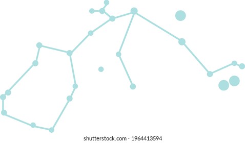 Aquarius constellation in light blue color, as it is the element of air.