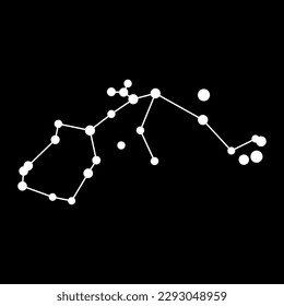 Aquarius constellation map. Vector illustration.