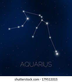 Aquarius Constellation In Night Sky