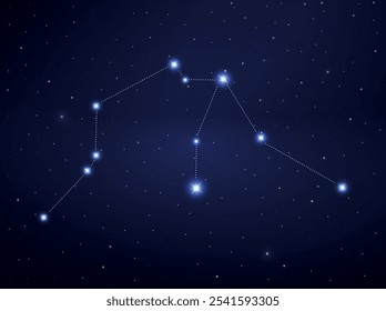 Aquarius constellation in night sky