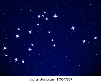 Aquarius constellation on the starry sky