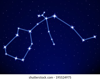 Aquarius constellation on the starry sky