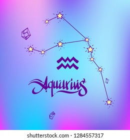 Aquarius constellation. Schematic representation of the signs of the zodiac.