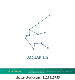 Aquarius - Constellation Star Icon Vector Logo Template Illustration Design. Vector EPS 10.