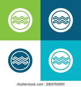 Aquarius Flat Vier Farben minimale Icon Set