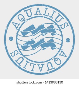 Aquarius Horoscope Postal. Zodiac Symbol Silhouette Seal. Round Design. Vector Icon. Design Retro Insignia.