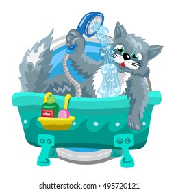 Aquarius. Horoscope sign in circle isolated. Cat. Zodiac