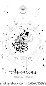 Aquarius horoscope sign with white background