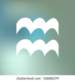 Aquarius HOROSCOPE SIGNS OF THE ZODIAC 21 January - 19 February, on a blue bokeh fog background.