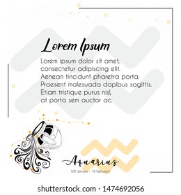 Aquarius horoscope template for social media