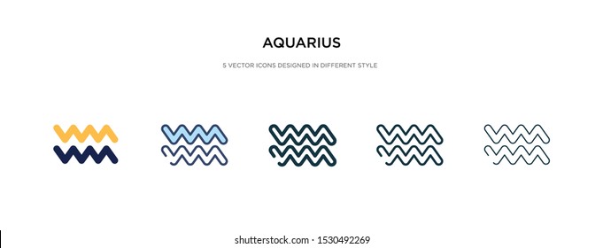 aquarius icon in different style vector illustration. two colored and black aquarius vector icons designed in filled, outline, line and stroke style can be used for web, mobile, ui