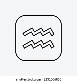 Aquarius icon isolated on white background. Astrology symbol modern, simple, vector, icon for website design, mobile app, ui. Vector Illustration