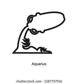 Aquarius linear icon vector on white background. Black icon illustration