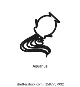 Aquarius linear icon vector on white background. Black icon illustration
