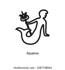Aquarius linear icon vector on white background. Black icon illustration