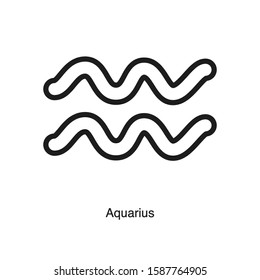 Aquarius linear icon vector on white background. Black icon illustration