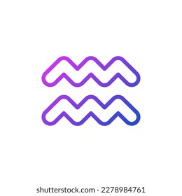 Aquarius pixel perfect gradient linear vector icon. Water bearer. Zodiac sign. Birth constellation. Personality traits. Thin line color symbol. Modern style pictogram. Vector isolated outline drawing