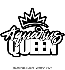 aquarius queen black vector graphics and cut file