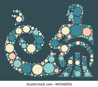 Aquarius shape vector design by color point
