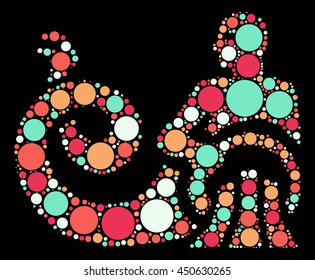 Aquarius shape vector design by color point