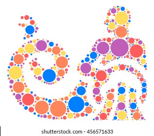 Aquarius shape vector design by color point