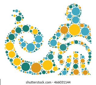 Aquarius shape vector design by color point