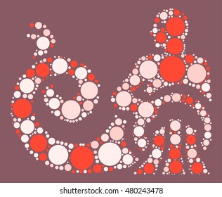 Aquarius shape vector design by color point
