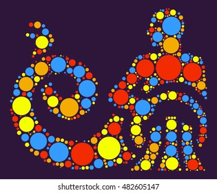 Aquarius shape vector design by color point
