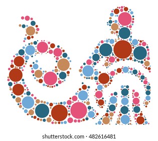 Aquarius shape vector design by color point