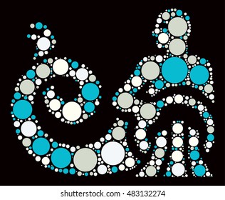 Aquarius shape vector design by color point