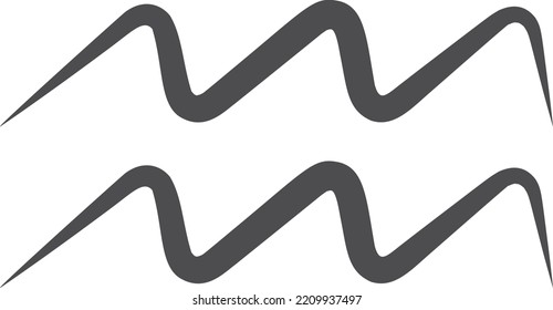 Aquarius sign. Horoscope black line astrology icon