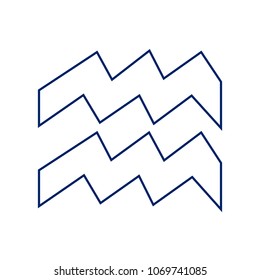 Aquarius sign illustration. Vector. Flat style black icon on white.