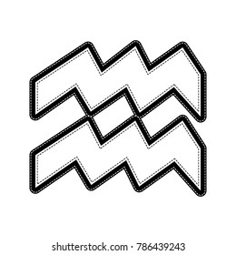 Aquarius sign illustration. Vector. Flat style black icon on white.