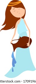 Aquarius sign, illustration, vector on white background