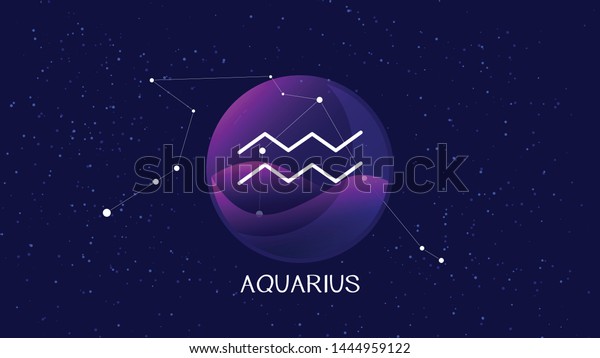Aquarius Sign Zodiac Background Beautiful Simple Stock Vector (Royalty ...