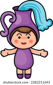 Aquarius sign zodiac vector illustration of the children