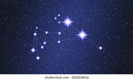 Aquarius star constellation background, Water bearer, Interstellar outer space, science, Vector Illustration. Perfect for Wallpaper, desktop, web, print, textile, presentation, flyer, brochure, banner