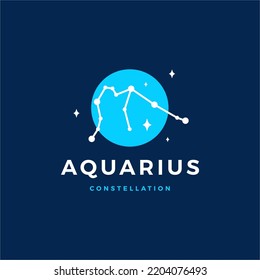 aquarius star constellation the water bearer logo vector icon illustration