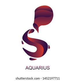 Aquarius star sign with different colors on white background. Vector horoscope zodiac star icon.Vector astrology sign.