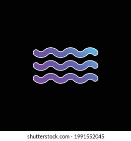 Aquarius Symbol blue gradient vector icon