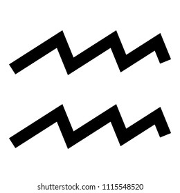 Aquarius symbol zodiac icon black color