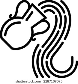 Icono de línea delgada acuario: agua que fluye de amphora. Ilustración vectorial moderna del signo astrológico para el horóscopo.