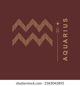 Aquarius Unique Zodiac Sign Design for Astrology Lovers | Custom Horoscope Art