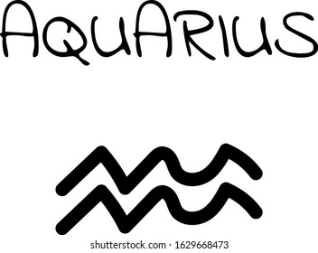 aquarius. vector black zodiac sign, icon, symbol on white background. isolated.