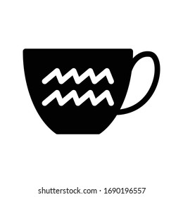 Aquarius vector glyph flat icon 