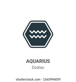 Aquarius vector icon on white background. Flat vector aquarius icon symbol sign from modern zodiac collection for mobile concept and web apps design.