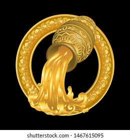 Aquarius vintage gold horoscope Zodiac sign